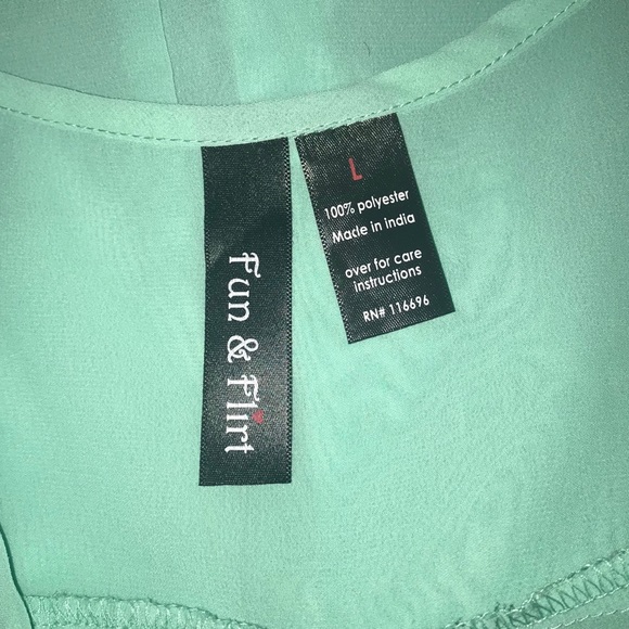 Turquoise button-down top - Picture 3 of 3